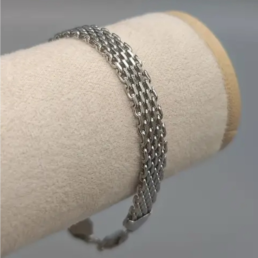 Men’s 8” Stainless Steel Chunky Tennis Bracelet - Picture 5 of 5